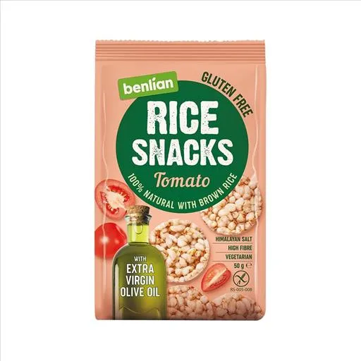 RICE SNACKS – TOMATO AND OLIVE OIL 50GR