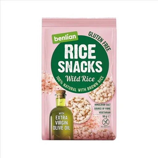 RICE SNACKS – WILD RICE AND OLIVE OIL 50GR